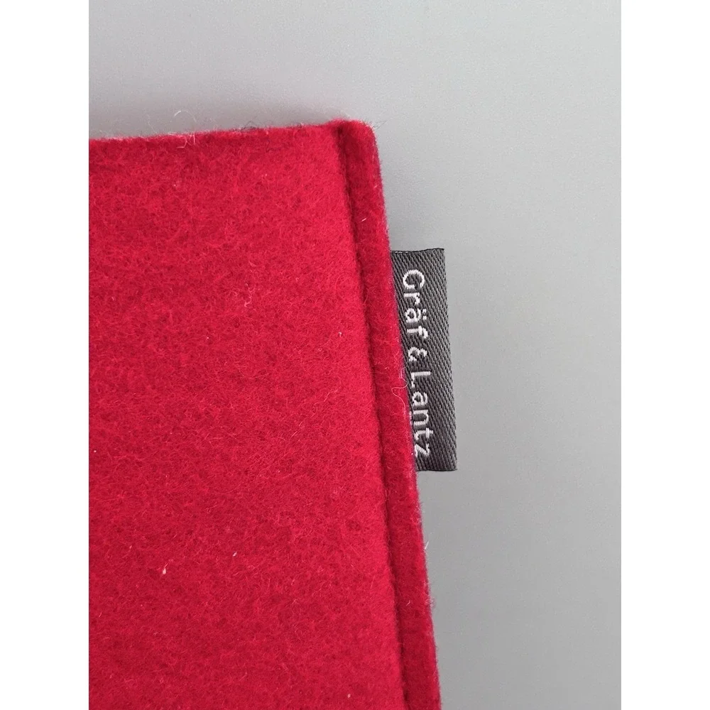 NEW! Graf & Lantz Red Wool Felt Wine Bottle Bag Carrier W/ Strap